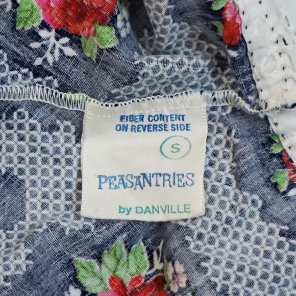 Vintage Late 1960s/Early 1970s Peasant Dress w Tie Included - Picture 8 of 9